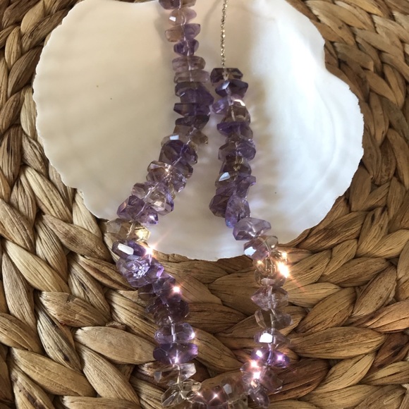 Genuine Ametrine RockCut gemstone choker necklace